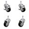 Service Caster 3.5 Inch SS Black Polyurethane Swivel 3/8 Inch Threaded Stem Caster Brakes, 2PK SSTS20S3514-PPUB-BLK-TLB-381615-2-S2 - alternate 4